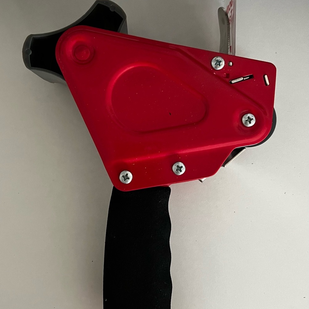 Red Tape Dispenser with Ergonomic Grip